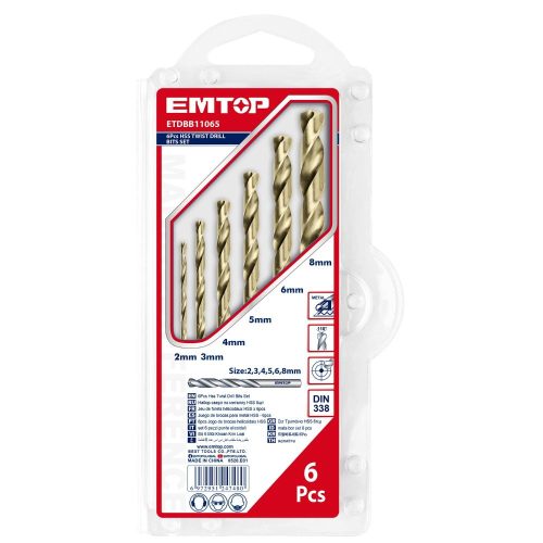 6 komada HSS burgija ETDBB11065 Emtop